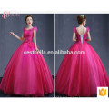 Full-length ball gown lace appliqued quinceanera dress purple blue red pink ball gown prom gown